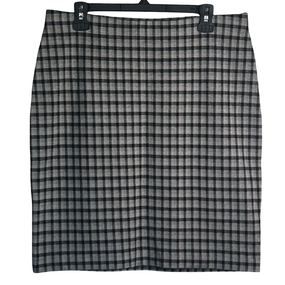 J. Jill Ponte Plaid Pencil Skirt Size Medium Checkered Stretch Career Office